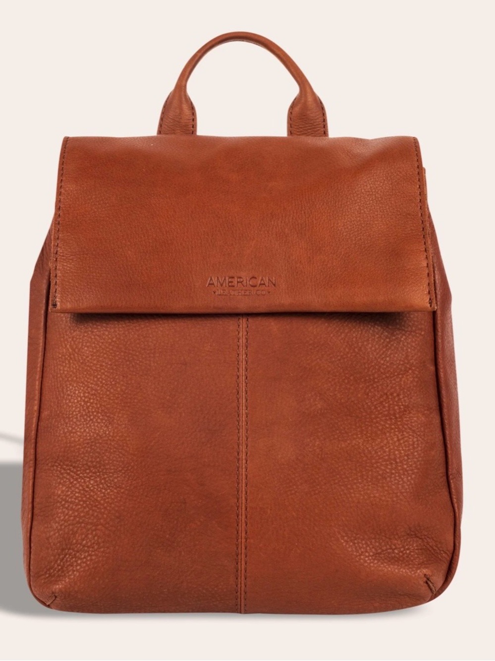NWT American Leather Co. Leather LIBERTY Backpack Brandy Smooth  Classic